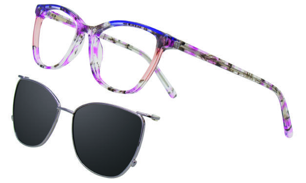 EasyClip® EC743 Cat-Eye Style With Sun Clip-On Ease